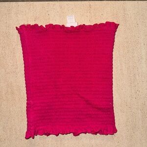 H&M hot Pink Ruffle rutched Strapless Top